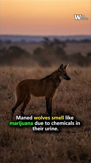 Maned wolves smell like mar*juana because of unique chemicals in their urine, creating one of the strangest scents in the animal world. #wildlife #naturefacts #wolves #animals #fblifestyle | Wild Wonders