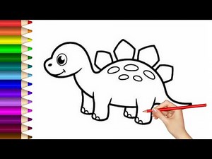 How to Draw a Dinosaur | Simple & Easy for Kids
