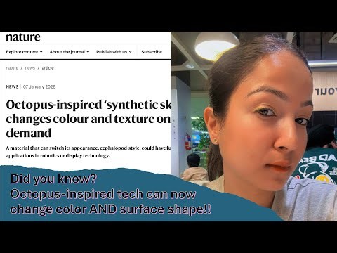 Did you know? Octopus-inspired tech can now change colour & surface shape 🤯 | Nature publication