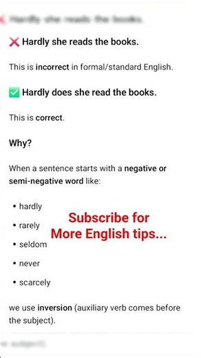 Inversion or Inverted forms #grammartips #grammar