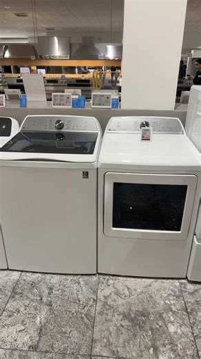 GE General Electric profile top load washer and electric dryer white