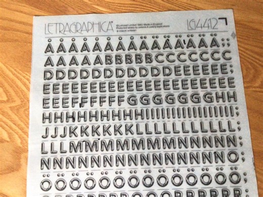 Vintage Unused Letraset Dry Transfer Lettering: Letragraphica Sheet LG4412 Chromium One 54pt Black - Etsy