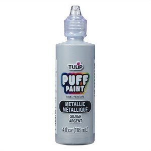 Tulip Puff Fabric Paint, Metallic Silver, 4 fl oz, Liquid Gel