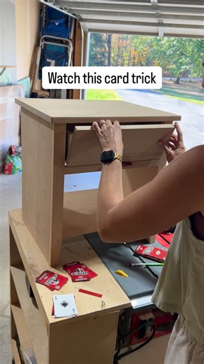 Card trick for inset drawers 🪄 I use a deck of cards to get the spacing exact in all sides. Have you ever used this trick? #tipsandtricks #cabinetmaker #furnituremaker #drawers #howto #woodworking #insetcabinets | Built by Caitlin