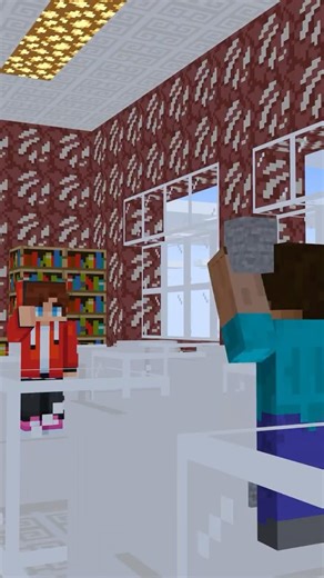 Kid JJ VS Kid Herobrine In School #minecraft #shorts #animation