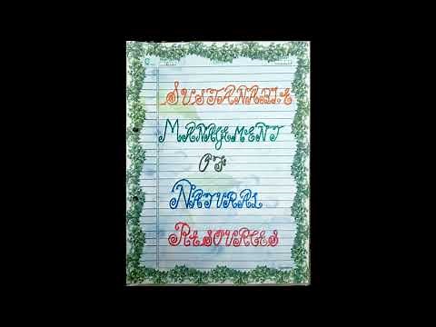 Management OF Natural Resources Project FIle (Class 10)/ Sustainable Management of Natural Resources