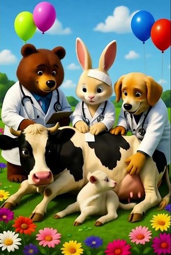 Cow Mom’s Baby Miracle 🐮💖 | Heartwarming 3D Cartoon | Cute Animal Animation for Kids #shorts