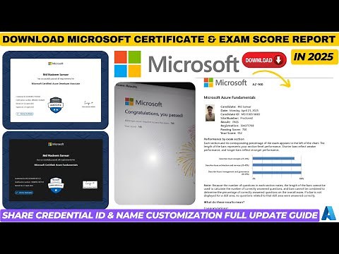 How to Download Microsoft Certificate 2025 ✅ Score Report, Credential ID & Name Customization Guide