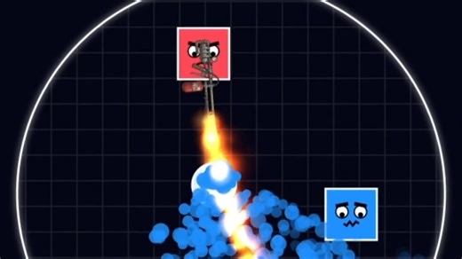 弹跳形状竞技场 —— 红蓝对决，火焰喷射器加持