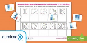 Numicon Shape Number Representation and Formation 11 to 20 Activity