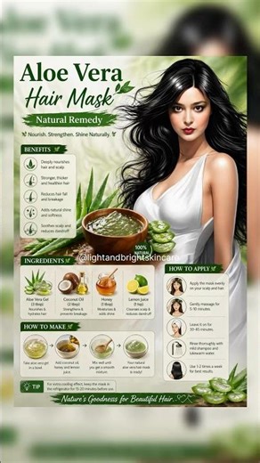 Aloe Vera Hair Mask 🌿 Natural Remedy for Fast Hair Growth, Shine & Hair Fall Control ✨