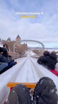 German Christmas Market – Old Quebec City | Toboggan Slide at Château Frontenac #oldquebec #quebec