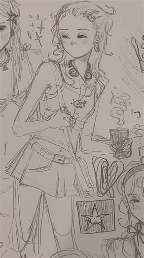 seashells on the sea shore and sea stars? sea fish? starfish 🐠🐚🪸🌟 #fyp #fypシ #doodle #art