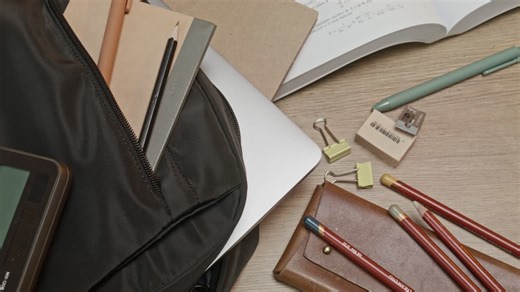 Overhead Shot of Teen Study Desk - Free Stock Video