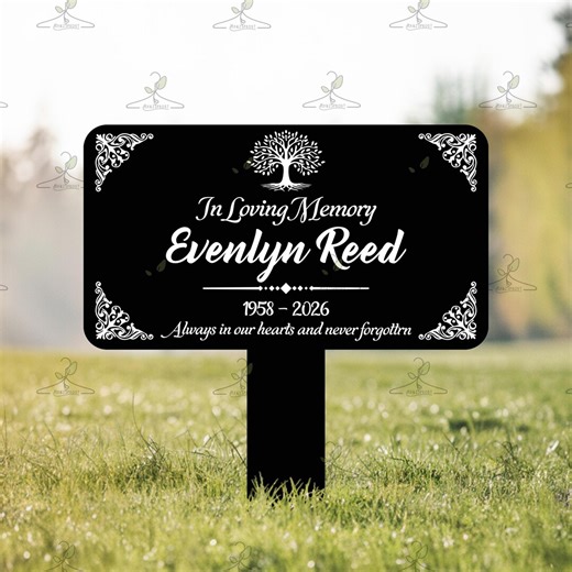 Personalized Memorial Tree Sign With Stake,custom Tree Metal Garden Marker,tree Garden Sign,tree Plaque Marker,metal Name Plate,tree Decor - Etsy