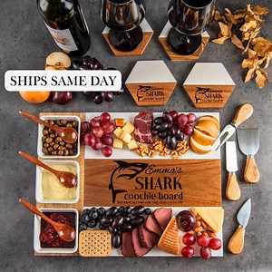 Shark Coochie Board, Personalized Charcuterie Board, Housewarming Gift, Custom Wood Board, Anniversary Gift, Funny Gift, Cheese Board - Etsy