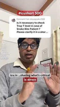 #icushort 500: Do we need to check troponin levels mandatorily in cases of snake bites #esbicm