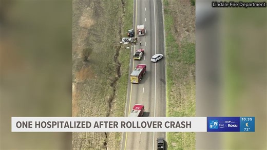 Rollover crash on I-20 injures 1, victim flown to hospital