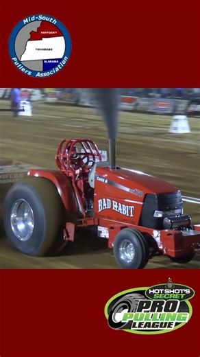 The “Bad Habit” Limited Pro Stock Tractor winning run with the Mid-South Pullers Association in Springfield, TN! #MidSouthPullers #ProPulling #TractorPulling #CaseIH #Motorsport | Thurston Pulling Photos
