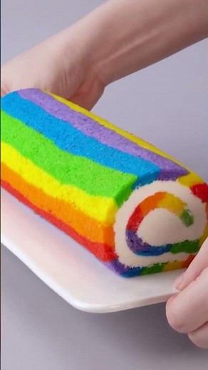 M&M Colorful Chocolate Roll Cake Tutorial
