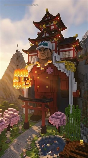 Fast Minecraft Build: Colossal Akainu One Piece anime villain statue #shorts