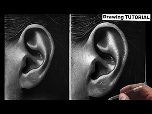 How to draw, Hyper-realistic ear -EASY | step-by-step ear Drawing tutorial |BEGINNERS GUIDE#artwork