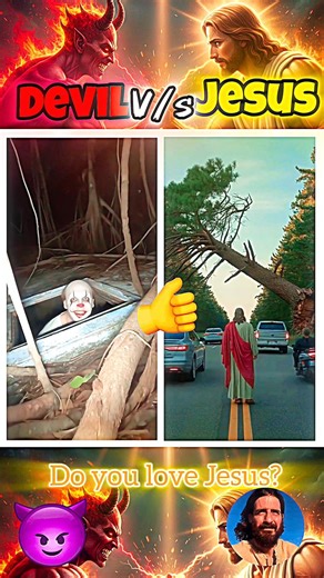 Jesus✝️vs devil 👿 | I love you Jesus ❤️ #jesuschrist #love #faith #vs #shorts