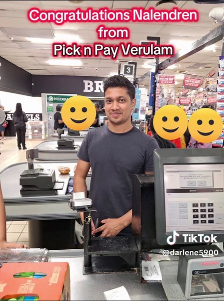 In-store WINNER of R10 000 is smart shopper points only at Pick n Pay Verulam. Congratulations Nalendren.