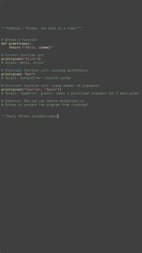 function call error #python #showcase