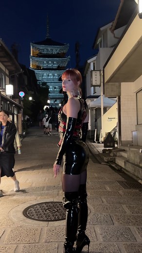 In the streets of kyoto #latex #overknees