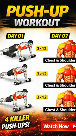 🔥Push-Up Variations: Build Chest & Shoulders Fast #PushUpWorkout #ChestAndShoulders #FitPrem #viral