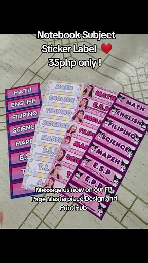 Notebook Subject Sticker Label - Trending Binithemed Stickers