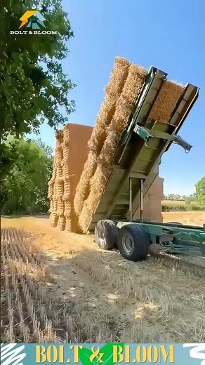 🚜 Watch These Hay Bales Stack Up So Fast!