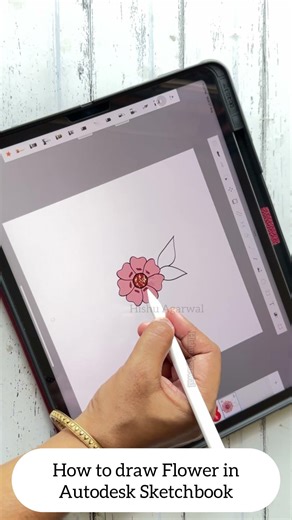 How to draw Flower in Autodesk Sketchbook #shortsviral #digitalpainting #autodesksketchbooktutorial
