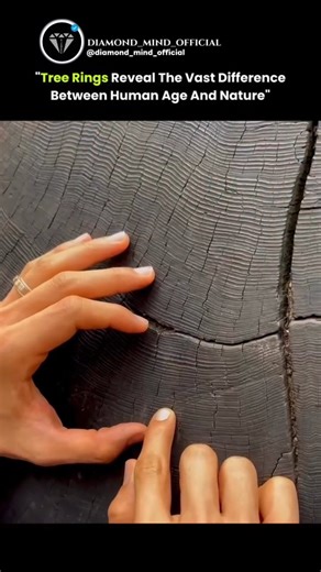 DIAMOND 💎 on Instagram: "[follow for more]@diamond_mind__official In this video, a man compares his 33 years of life to the age of an ancient tree by stepping forward as each line on the trunk represents a single year of growth. These lines are called tree rings, and they form because trees grow in annual cycles. During spring and early summer, a tree grows quickly and creates lighter wood. As growth slows in late summer and autumn, darker, denser wood forms. The contrast between these two laye