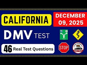 🚨 New Real California DMV Written Test | 46 Real Test Questions, Car Permit Test California DMV 2025