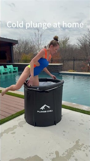 Cold plunge at home #icebath #recoverychallenge #coldtherapy #plungechill