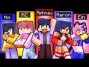 10 FRIENDS on one APHMAU BLOCK in Minecraft!