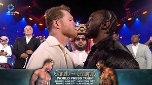8.2M views · 79K reactions | ‼️ Canelo Alvarez vs Terence Crawford intense face-off #CaneloCrawford live on Netflix l Sept 13th in Las Vegas 壘 | Ring Magazine | Facebook