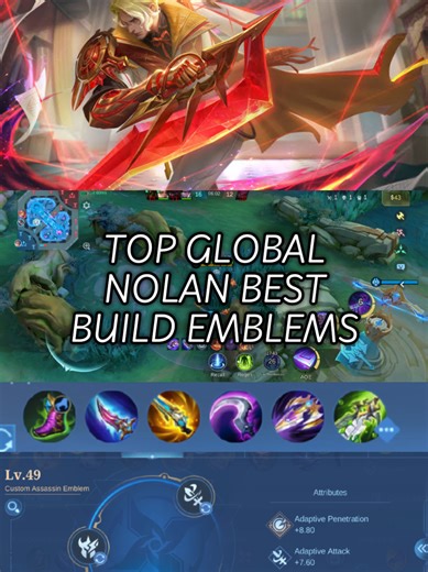 Part 1 | Top Global Nolan Best Build And Emblems | MLBB Gameplay #mobilelegends #mlbb