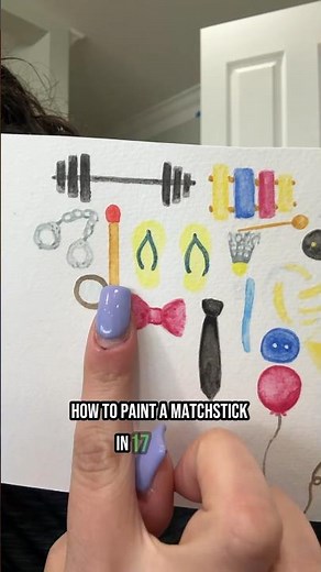 How to Paint a Matchstick in 17 Sec Tutorial🔥#shorts #shortsart #art #painting #howtopaint #fire
