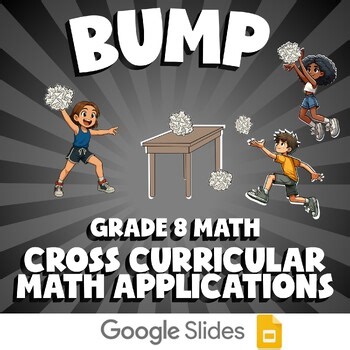 Cross Curricular Math Applications BUMP Math Game | No Prep Grade 8 Review