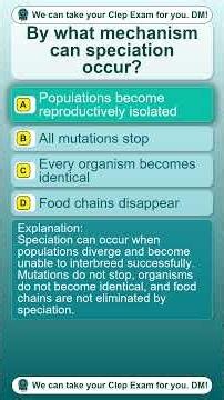 CLEP Biology Evolution