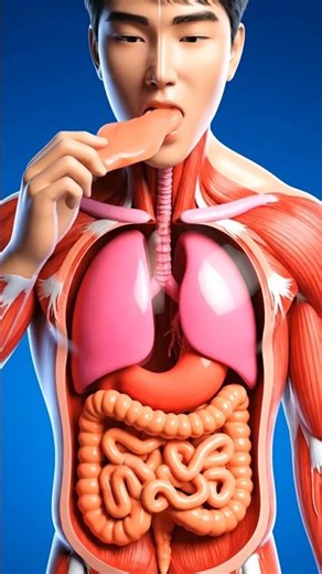 See What Chicken Breast Does to Your Insides! 🍗🐛 Satisfying Animation #shorts