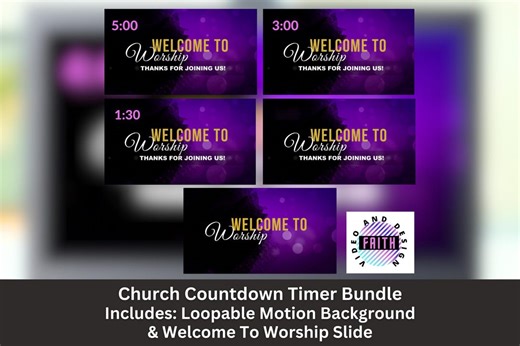 Church Worship Countdown Timer Bundle | Loopable Motion Graphic (digital Download) - Etsy