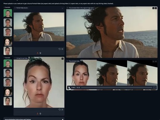 Vid2Vid LivePortrait：可输入视频肖像动画