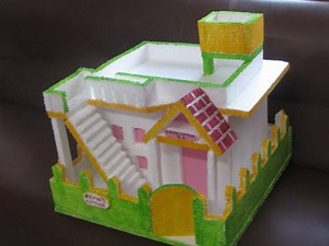 Simple Thermocol House Model Tutorial 🏠 | School Craft Project | DIY Thermocol House for School