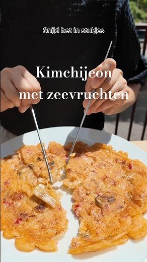🇰🇷Kimchi & Zeevruchten, koreaanse Pannenkoek ❤️ Krokant, Makkelijk en Heerlijk! #Kimchi #KoreanFood