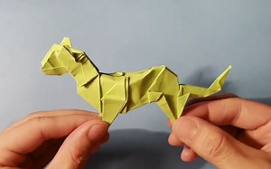 【Madiyar Origami】猎豹折纸教程How to make an easy Origami Cheetah_哔哩哔哩_bilibili
