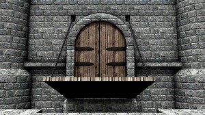 Castle drawbridge, side view, mediavel, structures, bridge.